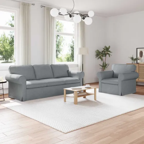 Set sofe 2 kom. Svijetlo siva tkanina - Svjetlosiva 1 sjedalo +3 sjedala (180 cm) Cijena