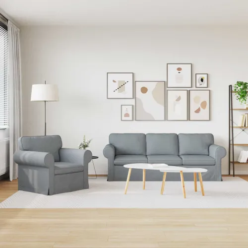 Set sofe 2 kom. Svijetlo siva tkanina - Svjetlosiva 1 sjedalo +3 sjedala (180 cm) Cijena