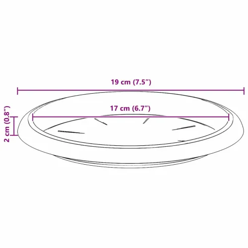 Kružni Pladanj za Cvijeće 6 kom. Crna Ø 19 x 2 cm Plastika - Crna Ø 19 x 2 cm 6 Cijena