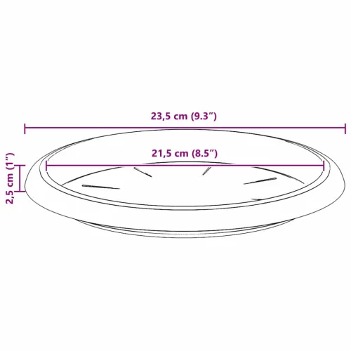 Kružni Pladanj za Cvijeće 6 kom. Crna Ø 23,5 x 2,5 cm Plastika - Crna Ø 23,5 x 2,5 cm 6 Cijena