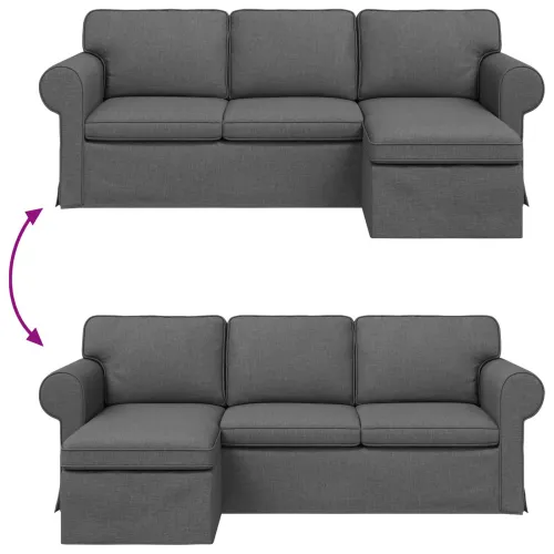 Sofa Tamno siva 215 x 138 x 80 cm tkanina - Tamno siva 180 cm Cijena