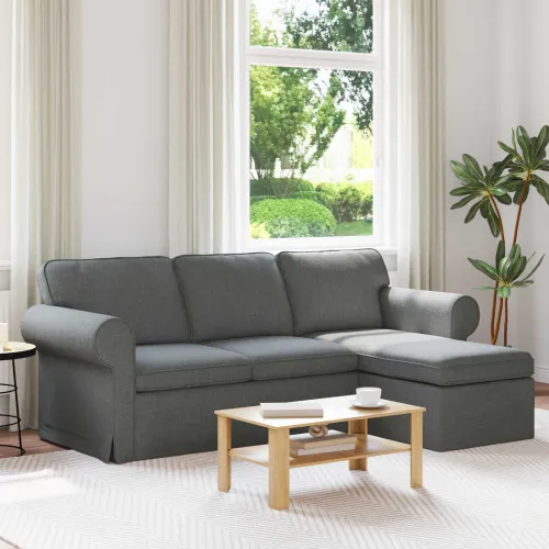 Sofa Tamno siva 215 x 138 x 80 cm tkanina - Tamno siva 180 cm Cijena