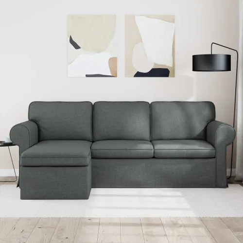 Sofa Tamno siva 215 x 138 x 80 cm tkanina - Tamno siva 180 cm Cijena