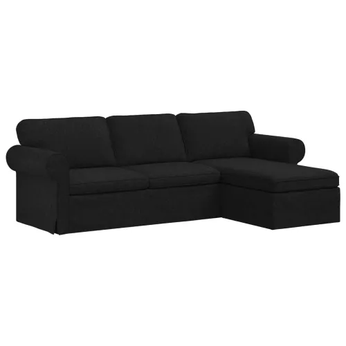 Sofa Crna 245 x 138 x 80 cm tkanina - Crna 210 cm Cijena