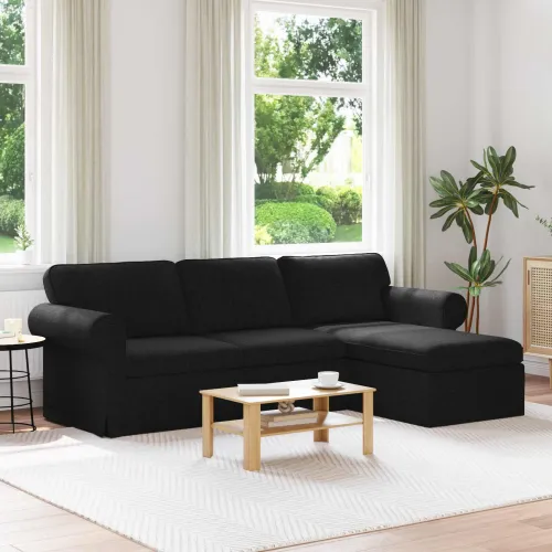 Sofa Crna 245 x 138 x 80 cm tkanina - Crna 210 cm Cijena