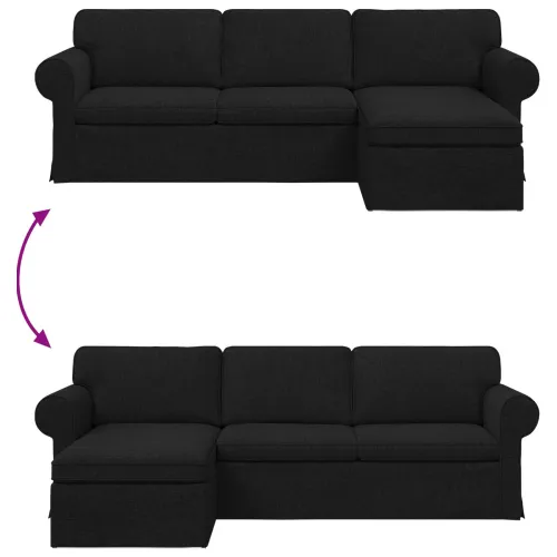 Sofa Crna 245 x 138 x 80 cm tkanina - Crna 210 cm Cijena
