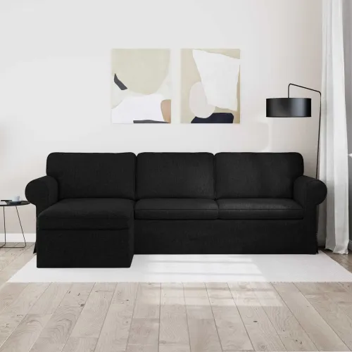 Sofa Crna 245 x 138 x 80 cm tkanina - Crna 210 cm Cijena
