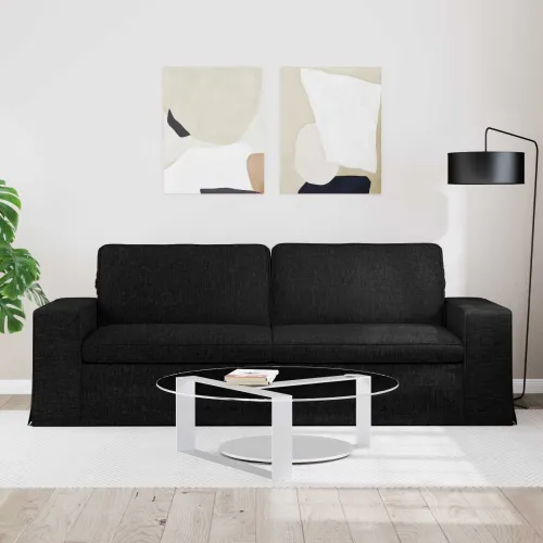 Sofa Crna 222 x 80 x 82 cm tkanina - Crna 180 cm Cijena