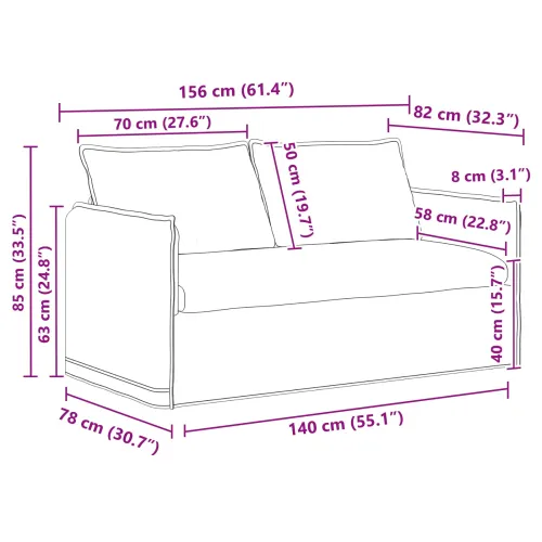 Set sofe 2 kom. Krem Tkanina - Krem 1 sjedalo +2 sjedala (140 cm) Cijena