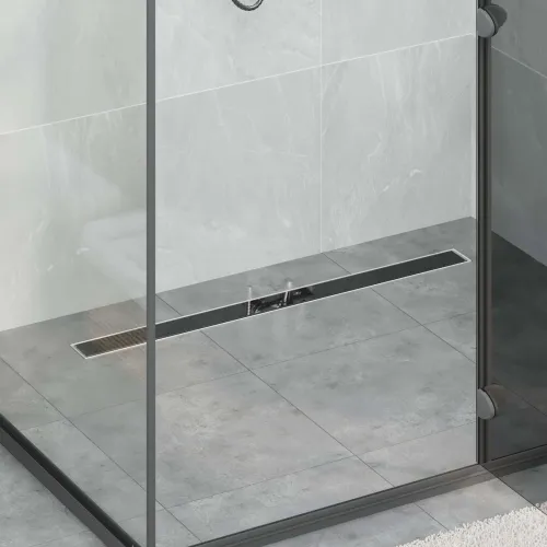 Odvod za tuš s Dječjim pokrivačem Crna 90 cm - 90 cm s poklopcem od kaljenog stakla Cijena