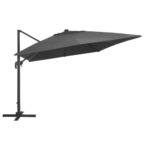 Konzolni vrtni suncobran LED sa stupom 400 x 300 cm antracit - Antracit Cijena