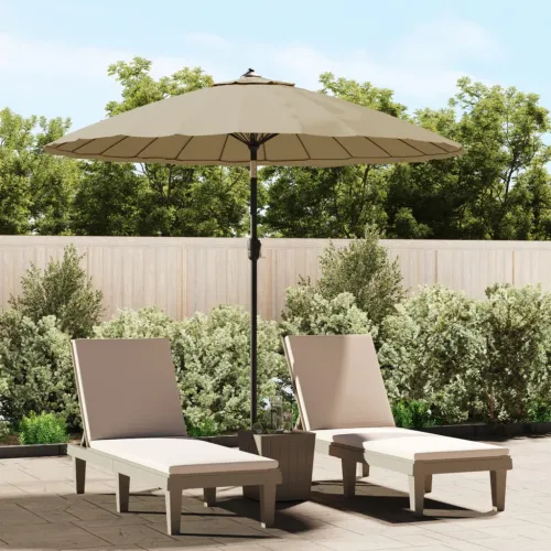 Vanjski suncobran s aluminijskim stupom 250 cm smeđesivi - Sivo-smeđa Cijena
