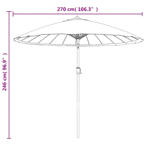 Vanjski suncobran s aluminijskim stupom 250 cm smeđesivi - Sivo-smeđa Cijena
