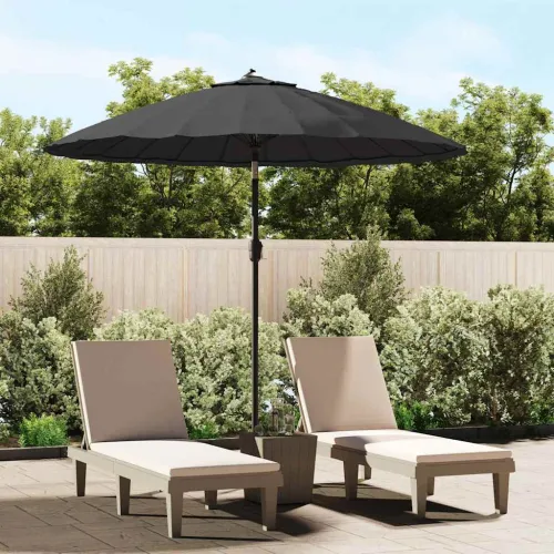 Vanjski suncobran s aluminijskim stupom 250 cm crni - Crna Cijena