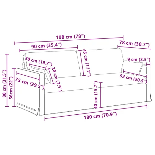 Set sofe 2 kom. Krema tkanina - Krema 1 sjedalo +3 sjedala (180 cm) Cijena