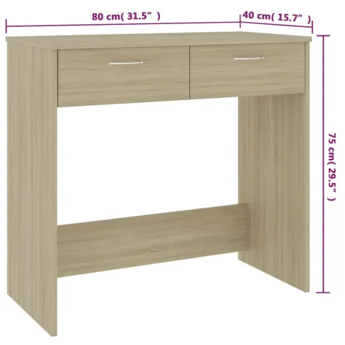 Radni stol boja hrasta sonome 80 x 40 x 75 cm konstruirano drvo - Sonoma hrast Cijena