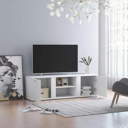 TV ormarić bijeli 120 x 34 x 37 cm od konstruiranog drva - Bijela 1 Cijena