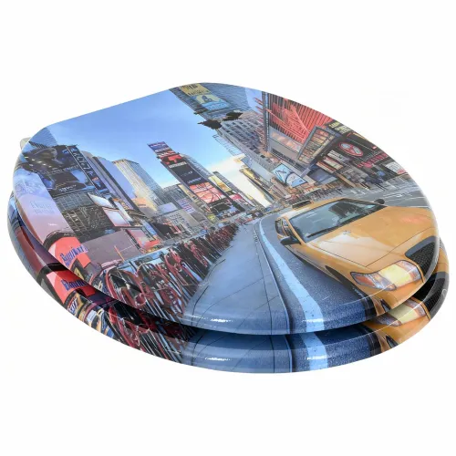 Toaletna sjedala s mekim zatvaranjem 2 kom. Šareni 44 x 38 cm - 2 New York Da Cijena