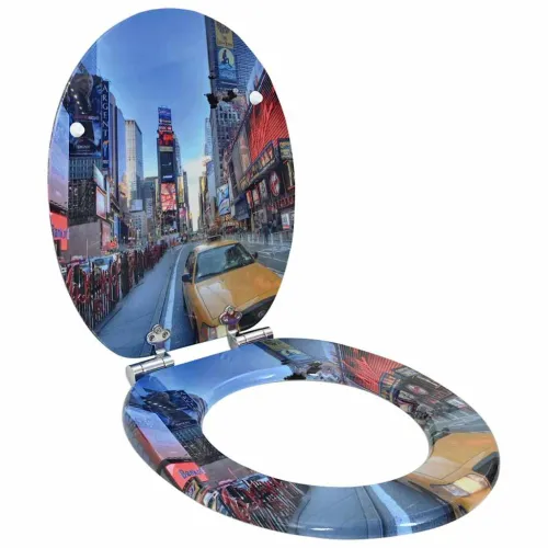 Toaletna sjedala s mekim zatvaranjem Šareni 44 x 38 cm - 1 New York Da Cijena