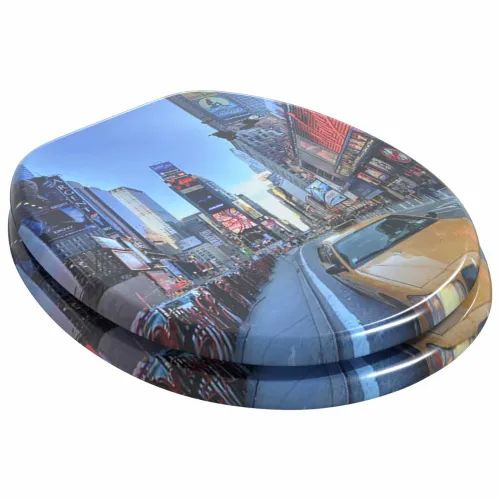 Toaletna sjedala s mekim zatvaranjem Šareni 44 x 38 cm - 1 New York Ne Cijena