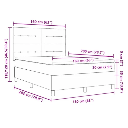 Box spring krevet s uzglavljem Crna 160 x 200 cm tkanina - Crna 160 x 200 cm Prošiveno gumbima Cijena