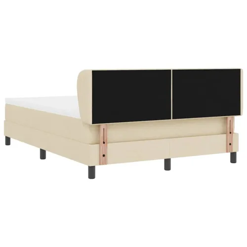 Box spring krevet s uzglavljem Krema 160 x 200 cm tkanina - Krema 160 x 200 cm Prošiveno gumbima Cijena