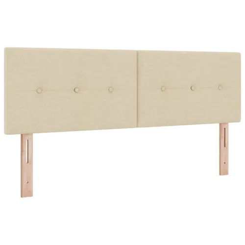 Box spring krevet s uzglavljem Krema 160 x 200 cm tkanina - Krema 160 x 200 cm Prošiveno gumbima Cijena
