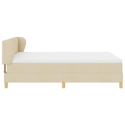 Box spring krevet s uzglavljem Krema 160 x 200 cm tkanina - Krema 160 x 200 cm Prošiveno gumbima Cijena