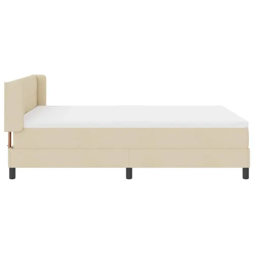 Box spring krevet s uzglavljem Krema 200 x 160 cm tkanina - Krema 160 x 200 cm Prošiveno gumbima Cijena