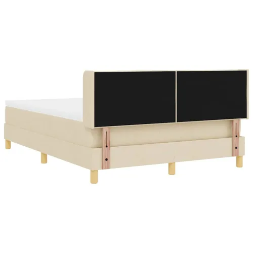 Box spring krevet s uzglavljem Krema 200 x 160 cm tkanina - Krema 160 x 200 cm Prošiveno gumbima Cijena
