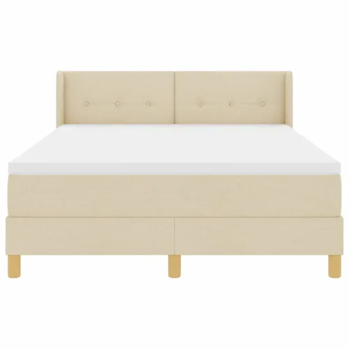 Box spring krevet s uzglavljem Krema 200 x 160 cm tkanina - Krema 160 x 200 cm Prošiveno gumbima Cijena