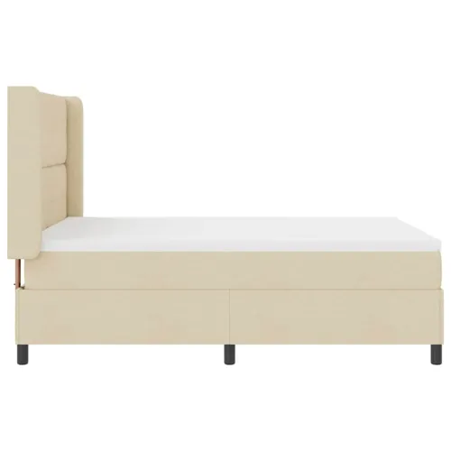 Box spring krevet s jastukom Krema 200 x 160 cm tkanina - Krema 160 x 200 cm Prošiveno gumbima Cijena