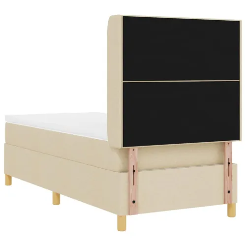 Box spring krevet s uzglavljem Krema 100 x 200 cm tkanina - Krema 100 x 200 cm Prošiveno gumbima Cijena