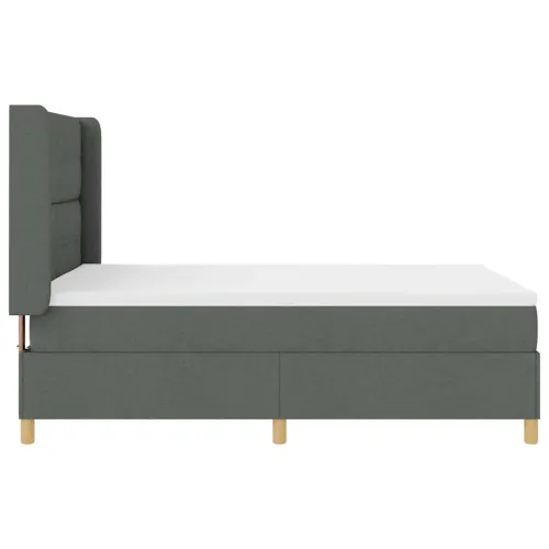 Box spring krevet Tamno siva 140 x 190 cm tkanina - Tamno siva 140 x 190 cm Prošiveno gumbima Cijena