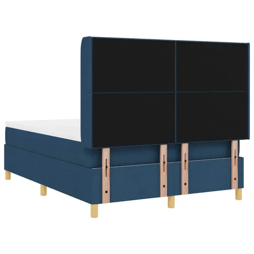 Box spring krevet s uzglavljem Plava 140 x 190 cm tkanina - Plava 140 x 190 cm Prošiveno gumbima Cijena
