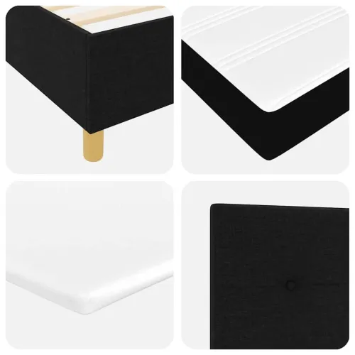 Box spring krevet s uzglavljem Crna 140 x 200 cm tkanina - Crna 140 x 200 cm Prošiveno gumbima Cijena