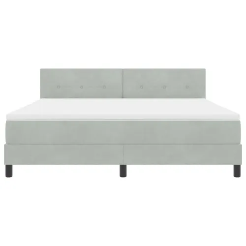LED Box Spring Krevet Svijetlo siva 180 x 200 cm Baršun - Svjetlosiva 180 x 200 cm Prošiveno gumbima Cijena