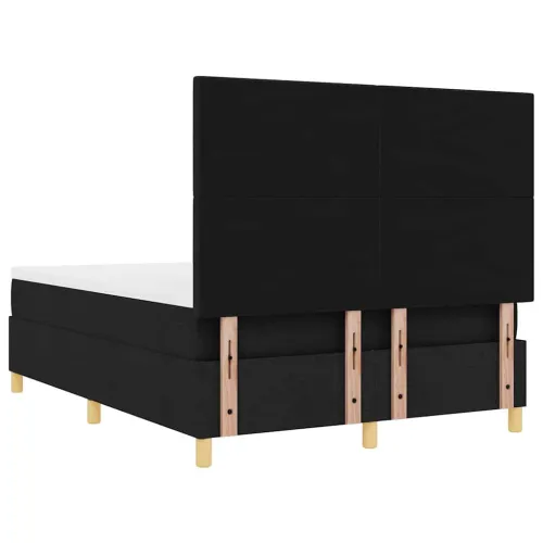 LED Box Spring Krevet s uzglavljem Crna 140 x 200 cm tkanina - Crna 140 x 200 cm Prošiveno gumbima Cijena