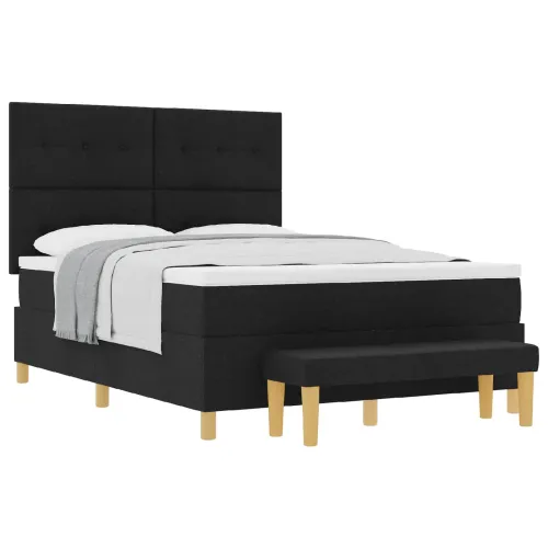 Box spring krevet s uzglavljem Crna 200 x 160 cm tkanina - Crna 160 x 200 cm Prošiveno gumbima Cijena
