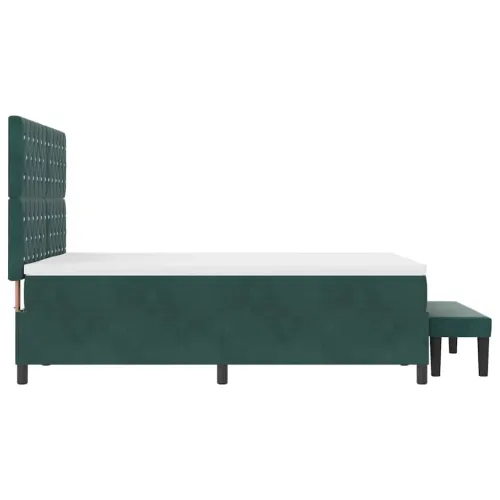 Box spring krevet Tamnozelena 190 x 140 cm Baršun - Tamnozelena 140 x 190 cm Kristal s dugmadima Cijena
