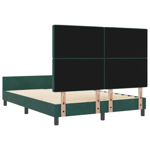 Box spring krevet Tamnozelena 140 x 190 cm Baršun - Tamnozelena 140 x 190 cm Kristal s dugmadima Cijena