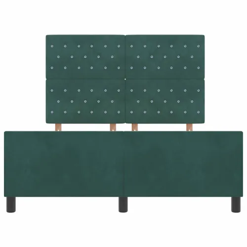 Box spring krevet Tamnozelena 140 x 190 cm Baršun - Tamnozelena 140 x 190 cm Kristal s dugmadima Cijena
