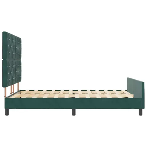 Box spring krevet Tamnozelena 140 x 190 cm Baršun - Tamnozelena 140 x 190 cm Kristal s dugmadima Cijena