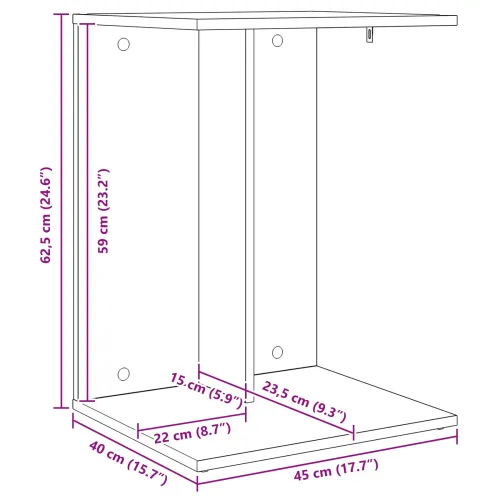 Bocni stol Sonoma hrast 45 x 40 x 62,5 cm Konstruirano drvo - sonoma hrast Cijena