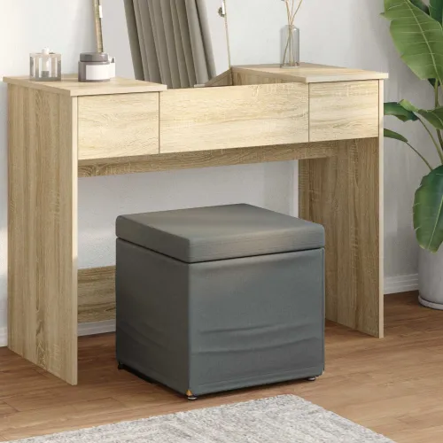 Stolica Tamno siva 41 x 41 x 40 cm Tkanina i konstruirano drvo - Tamnosiva 40 cm Tkanina Cijena