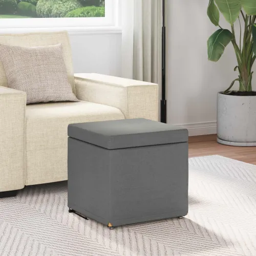 Stolica Tamno siva 41 x 41 x 40 cm Tkanina i konstruirano drvo - Tamnosiva 40 cm Tkanina Cijena