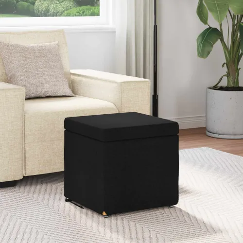 Stolica Crna 41 x 41 x 40 cm Tkanina i konstruirano drvo - Crna 40 cm Tkanina Cijena