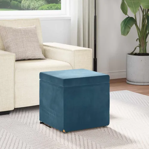 Stolica Plava 41 x 41 x 40 cm Svileni i Fino Radeći Drvo - Plava 40 cm Baršun Cijena