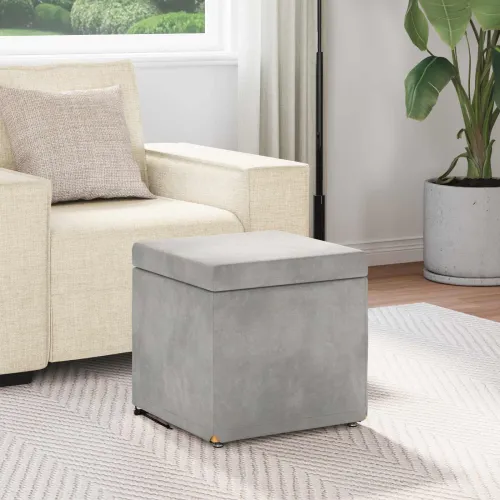 Stolica Svijetlo siva 41 x 41 x 40 cm - Svjetlosiva 40 cm Baršun Cijena