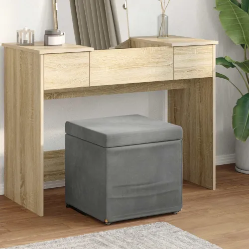 Stolica Tamno siva 41 x 41 x 40 cm Svileni i Fino Radeći Drvo - Tamno siva 40 cm Baršun Cijena